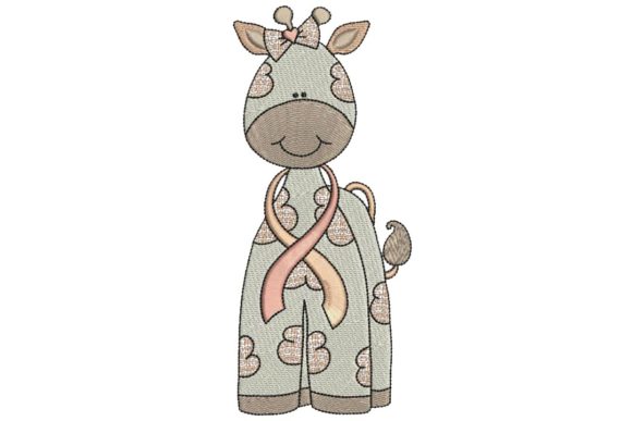 Breast Cancer Ribbon Giraffe