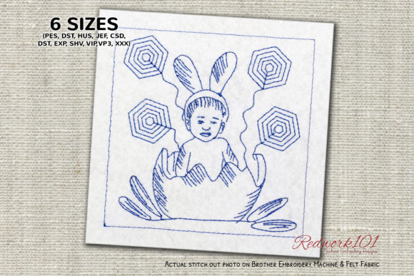 Cute Boy Easter Dressed Redwork Review