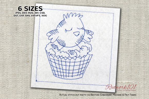 Easter Cup Cake Redwork Review