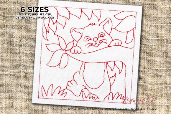 Funny Cat Redwork Review