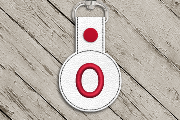 Letter O ITH Round Key Fob Applique for Apparel