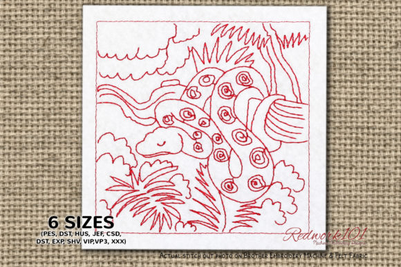 Snake Hanging on a Tree Branch Redwork: An Honest Design Review