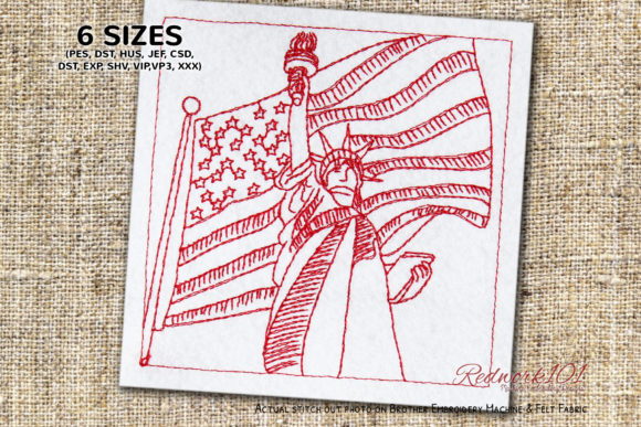 Statue of Liberty with American Flag Embroidery Review